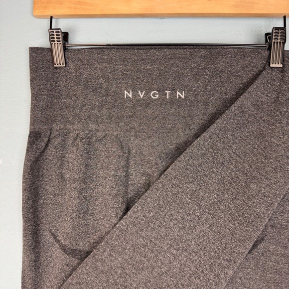 NVGTN Women's Size L 26" Inseam Heather Gray High Waisted Seamless Leggings Gym - Picture 1 of 6